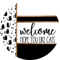 Thumbnail for Cat Door Hanger, Hope You Like Cats Door Hanger, DCO-01928-DH, 18