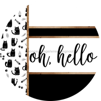 Thumbnail for Cat Door Hanger, Oh Hello Door Hanger, DCO-01932-DH, 18