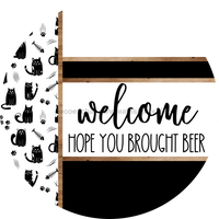 Thumbnail for Cat Door Hanger, Welcome Brought Beer Door Hanger, DCO-01926-DH, 18