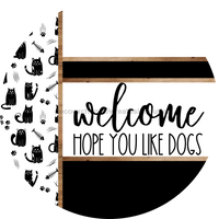 Thumbnail for Cat Door Hanger, Welcome Like Dogs Door Hanger, DCO-01929-DH, 18