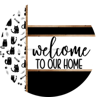 Thumbnail for Cat Door Hanger, Welcome To Our Home Door Hanger, DCO-01918-DH, 18