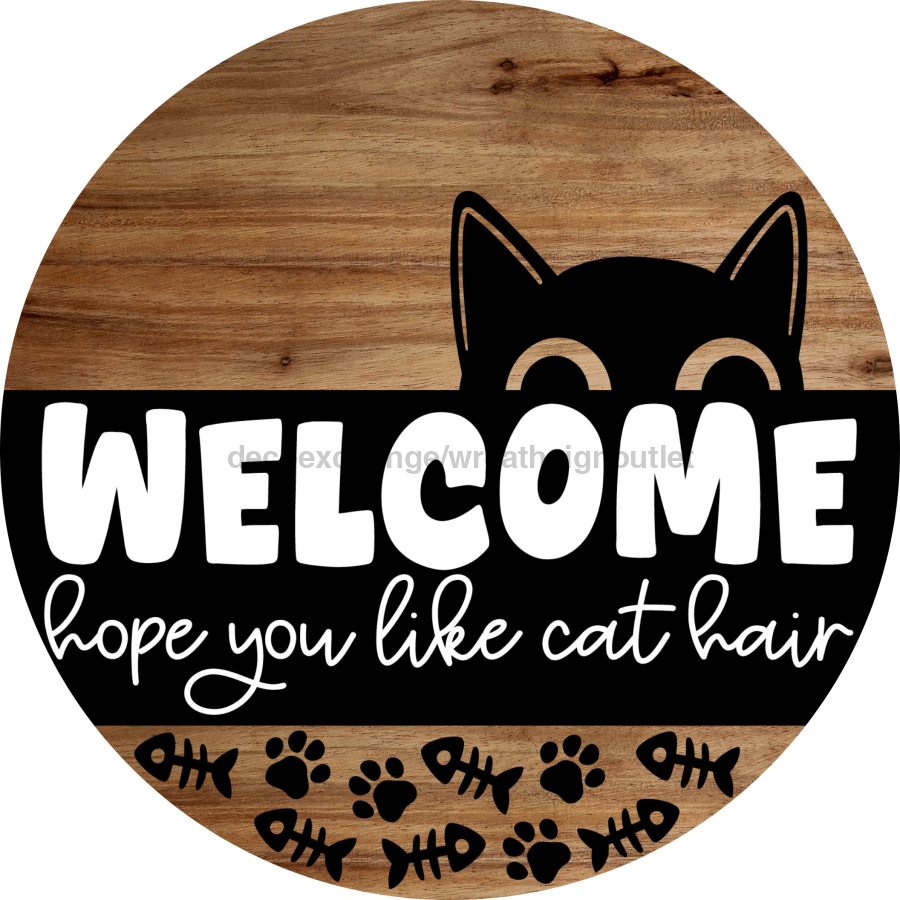 Cat 18" Wood Door Hanger - DCO-102773-DH