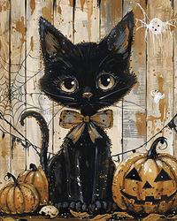 Thumbnail for Cat Sign Halloween Dco-01676 For Wreath 8X10’ Metal