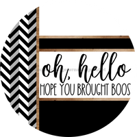 Thumbnail for Chevron Door Hanger, Hello Brought Boos Door Hanger, DCO-01806-DH, 18