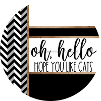 Thumbnail for Chevron Door Hanger, Hello Like Cats Door Hanger, DCO-01815-DH, 18