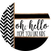 Thumbnail for Chevron Door Hanger, Hello Like Kids Door Hanger, DCO-01817-DH, 18