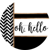 Thumbnail for Chevron Door Hanger, Oh Hello Door Hanger, DCO-01818-DH, 18