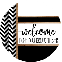 Thumbnail for Chevron Door Hanger, Welcome Brought Beer Door Hanger, DCO-01811-DH, 18