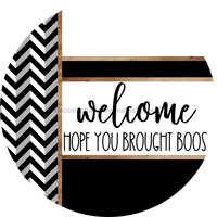 Thumbnail for Chevron Door Hanger, Welcome Brought Boos Door Hanger, DCO-01807-DH, 18