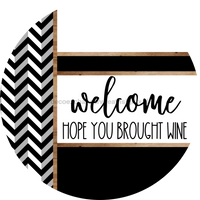 Thumbnail for Chevron Door Hanger, Welcome Brought Wine Door Hanger, DCO-01809-DH, 18