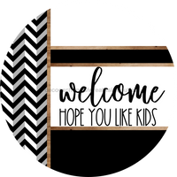 Thumbnail for Chevron Door Hanger, Welcome Like Kids Door Hanger, DCO-01816-DH, 18