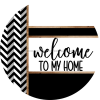 Thumbnail for Chevron Door Hanger, Welcome To My Home Door Hanger, DCO-01820-DH, 18