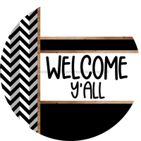 Thumbnail for Chevron Door Hanger, Welcome Yall Door Hanger, DCO-01801-DH, 18