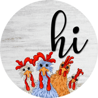 Thumbnail for Chicken Door Hanger Funny Dco-01193-Dh 18 Round Wood