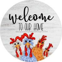 Thumbnail for Chicken Door Hanger Funny Dco-01194-Dh 18 Round Wood