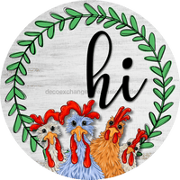 Thumbnail for Chicken Door Hanger Funny Dco-01197-Dh 18 Round Wood