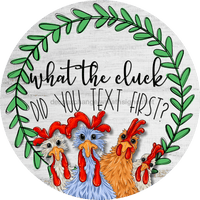 Thumbnail for Chicken Door Hanger Funny Dco-01198-Dh 18 Round Wood