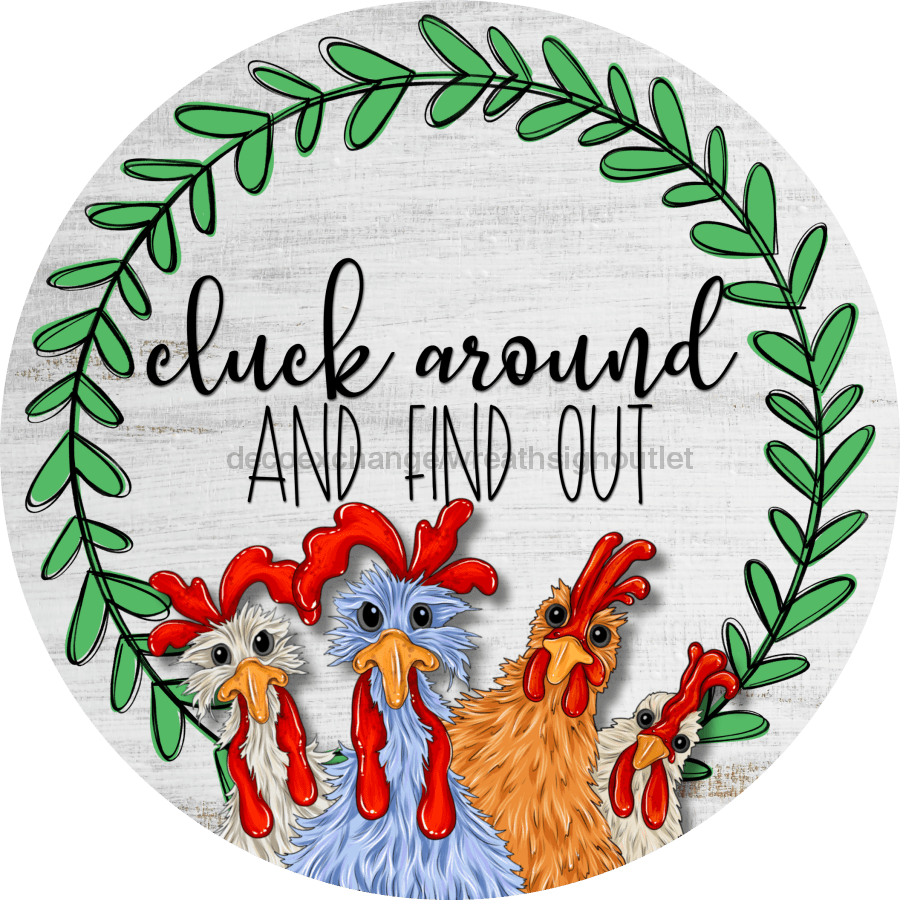 Chicken Door Hanger Funny Dco-01199-Dh 18 Round Wood