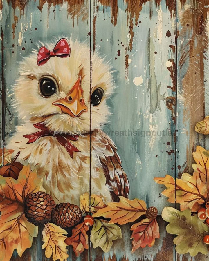 Chicken Sign Fall Dco-01703 For Wreath 8X10’ Metal
