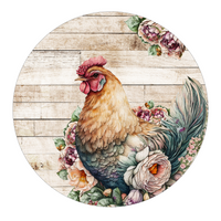 Thumbnail for Chicken Farmhouse 10" Metal Wreath Sign - DECOE-5224