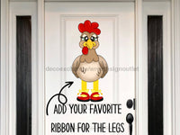 Thumbnail for Chicken Ribbon Leg Chicken 22" Wood Door Hanger - CR-W-126-DH