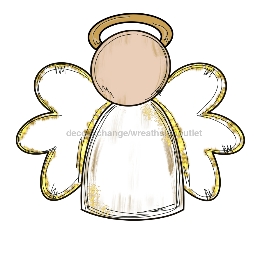 Christmas Angel Wood Wreath Sign Mj-W-00006 14‚Äô