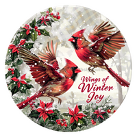 Thumbnail for Christmas Cardinals 18" Wood Door Hanger - DCO-102644-DH