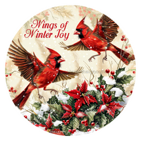 Thumbnail for Christmas Cardinals 18" Wood Door Hanger - DCO-102646-DH