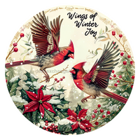 Thumbnail for Christmas Cardinals 18" Wood Door Hanger - DCO-102648-DH