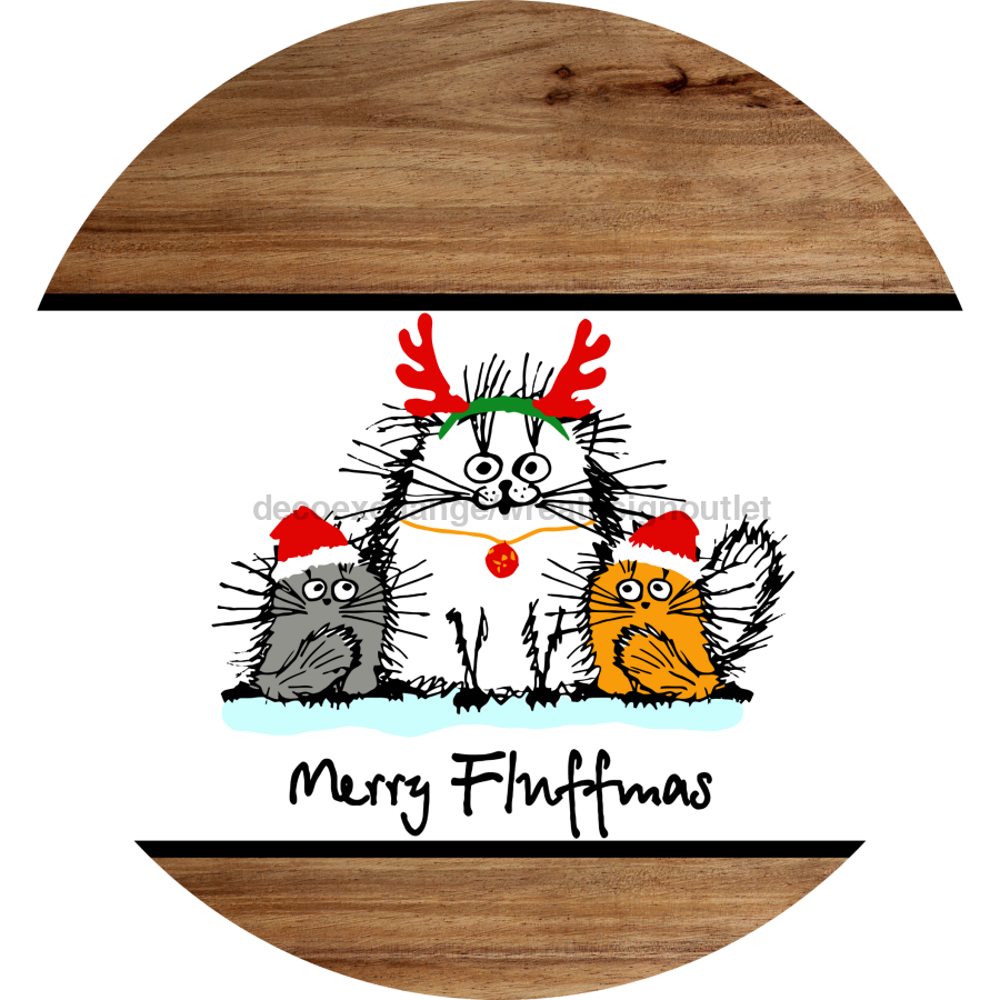 Christmas Cat 18" Wood Door Hanger - DCO-102837-DH