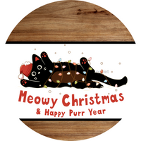 Thumbnail for Christmas Cat 18" Wood Door Hanger - DCO-102838-DH