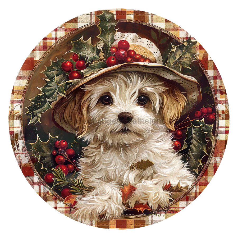 Christmas Dog 18" Wood Door Hanger - DCO-102729-DH