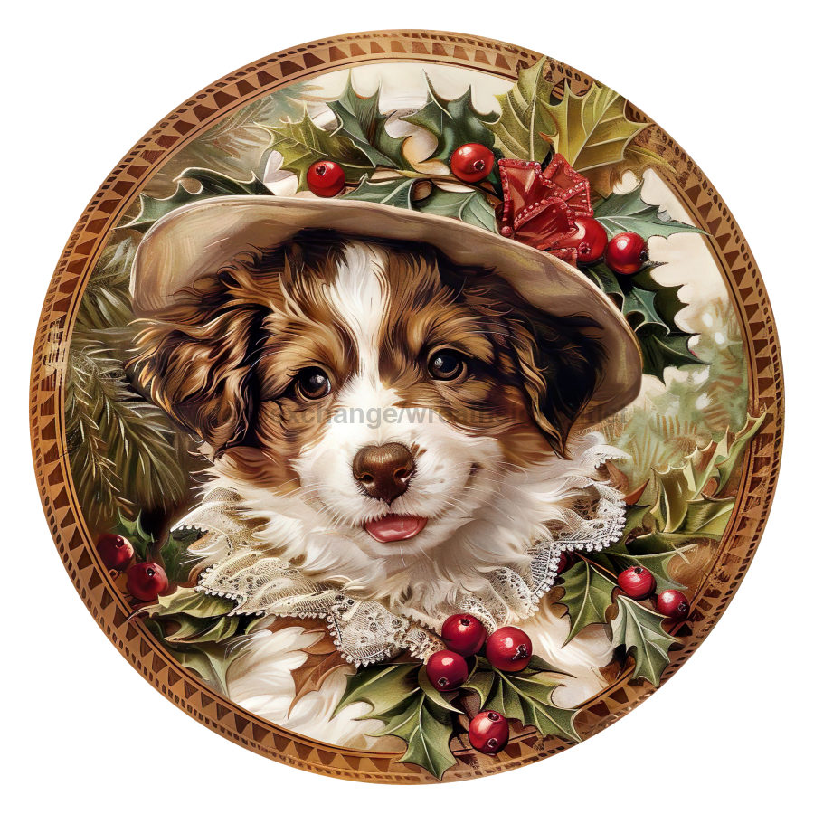 Christmas Dog 18" Wood Door Hanger - DCO-102736-DH