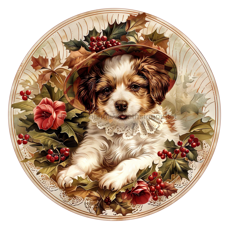 Christmas Dog 18" Wood Door Hanger - DCO-102743-DH