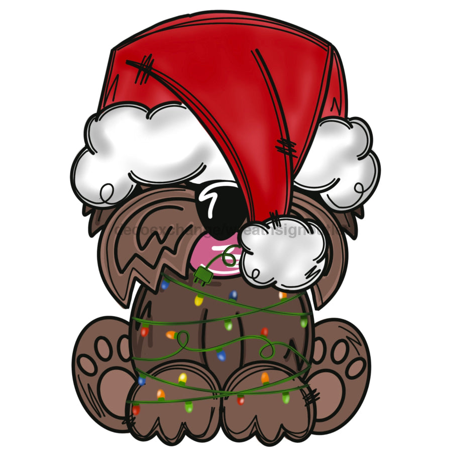 Christmas Dog Door Hanger Mj-W-00072-Dh 22‚Äô Wood