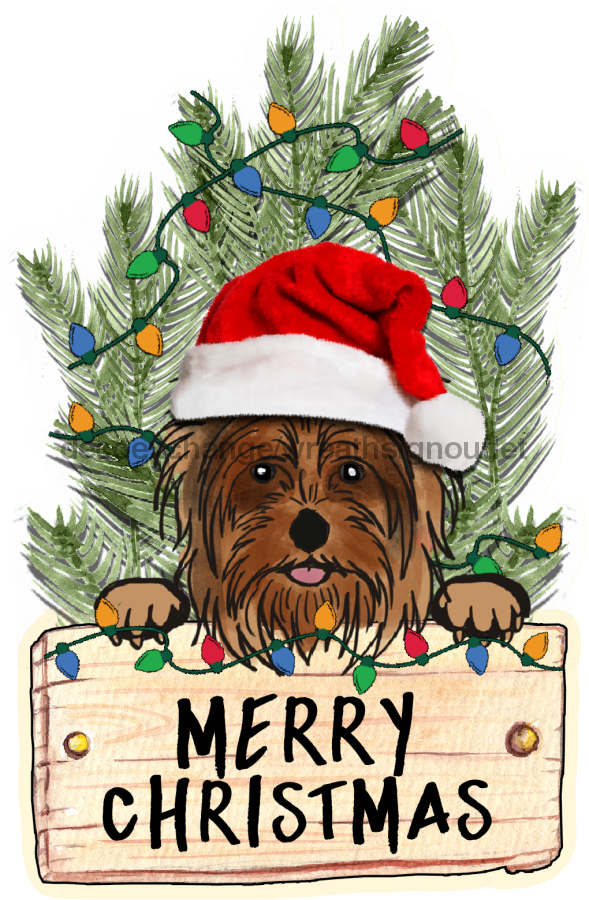 Christmas Dog Sign Wood Sign Door Hanger Decoe-W-449 22