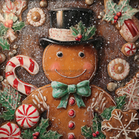 Thumbnail for Christmas Gingerbread 10x10" Metal Wreath Sign - DCO-102587