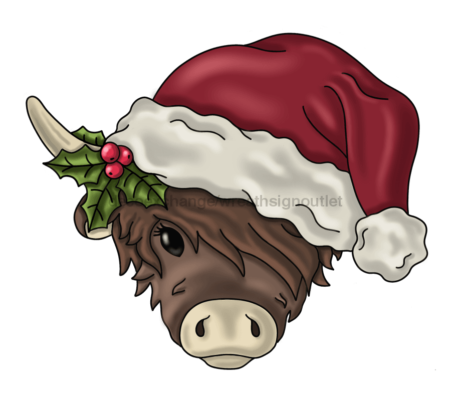 Christmas Highland Cow Sign, Christmas Sign, Funny Cow Sign, wood sign, PCD-W-038 - DecoExchange¬Æ