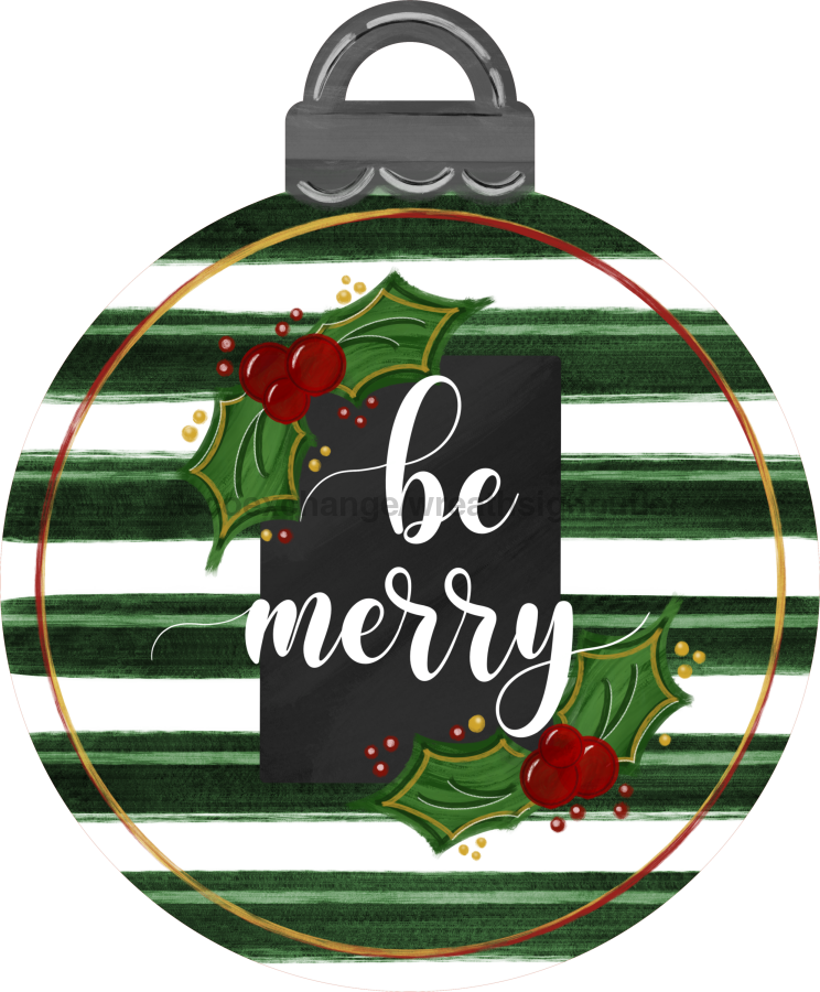 Christmas Ornament Green Be Merry 22" Wood Door Hanger - DECOE-W-173-DH
