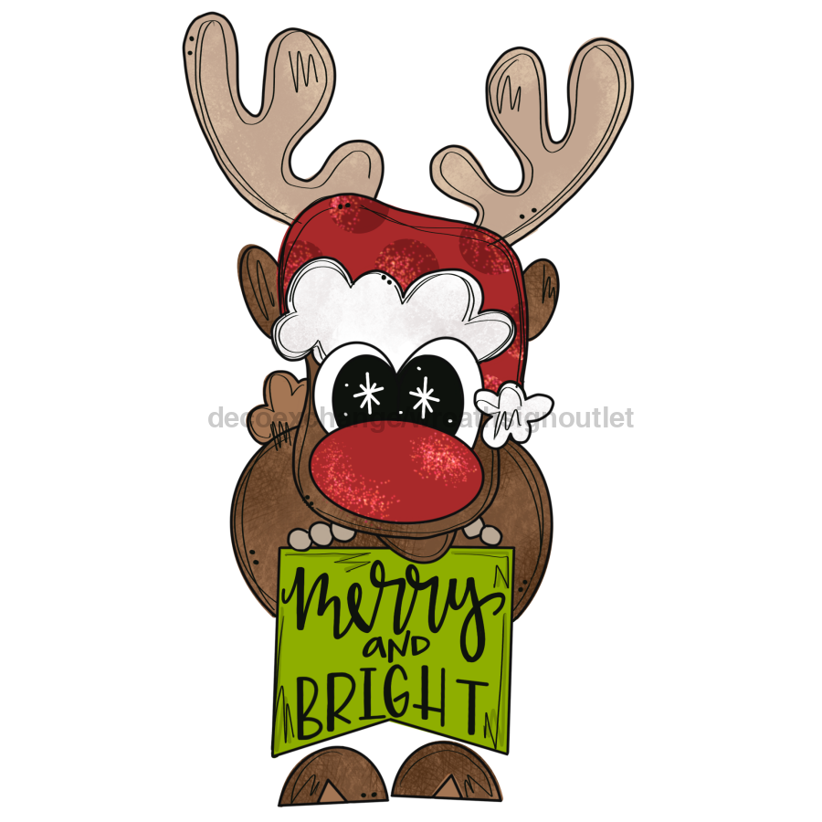 Christmas Reindeer Door Hanger Mj-W-00030 22‚Äô Wood