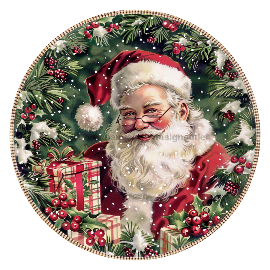 Christmas Santa 18" Wood Door Hanger - DCO-102673-DH