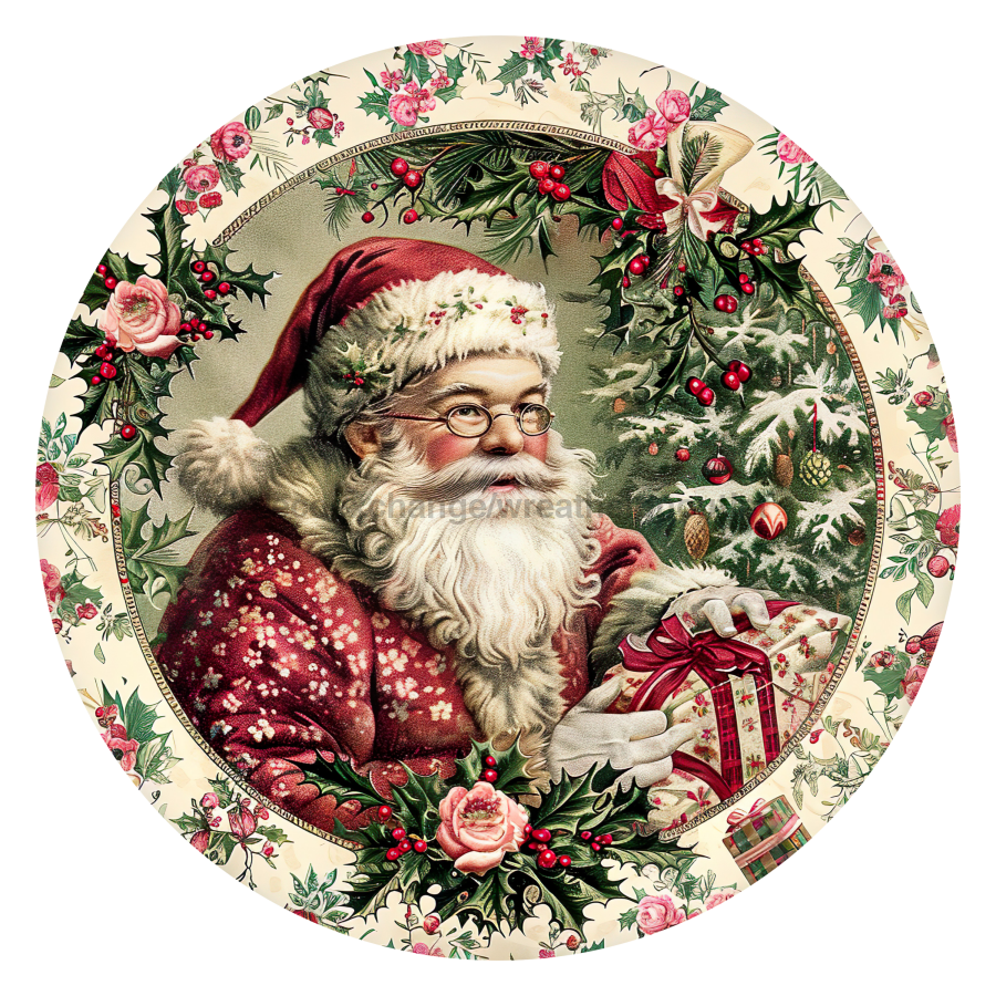 Christmas Santa 18" Wood Door Hanger - DCO-102675-DH