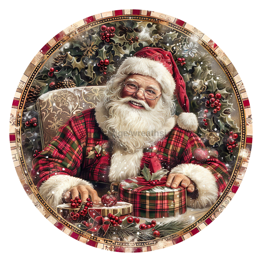 Christmas Santa 18" Wood Door Hanger - DCO-102683-DH