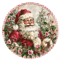 Thumbnail for Christmas Santa 10" Metal Wreath Sign - DCO-102689