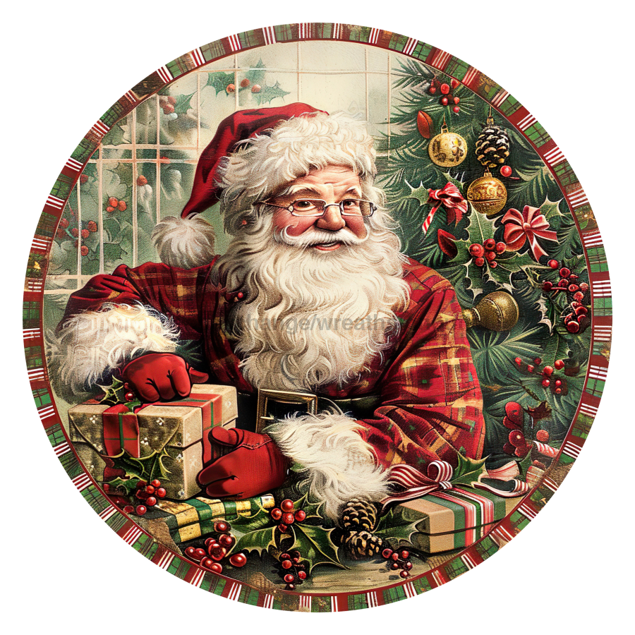Christmas Santa 18" Wood Door Hanger - DCO-102690-DH