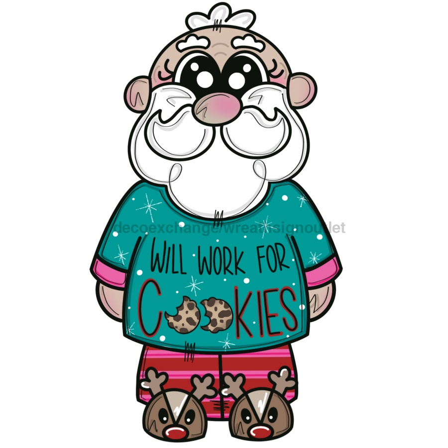 Christmas Santa Wood Wreath Sign Mj-W-00061 14‚Äô