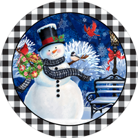 Thumbnail for Wreath Sign, Christmas Sign, Black and White Snowman, 10