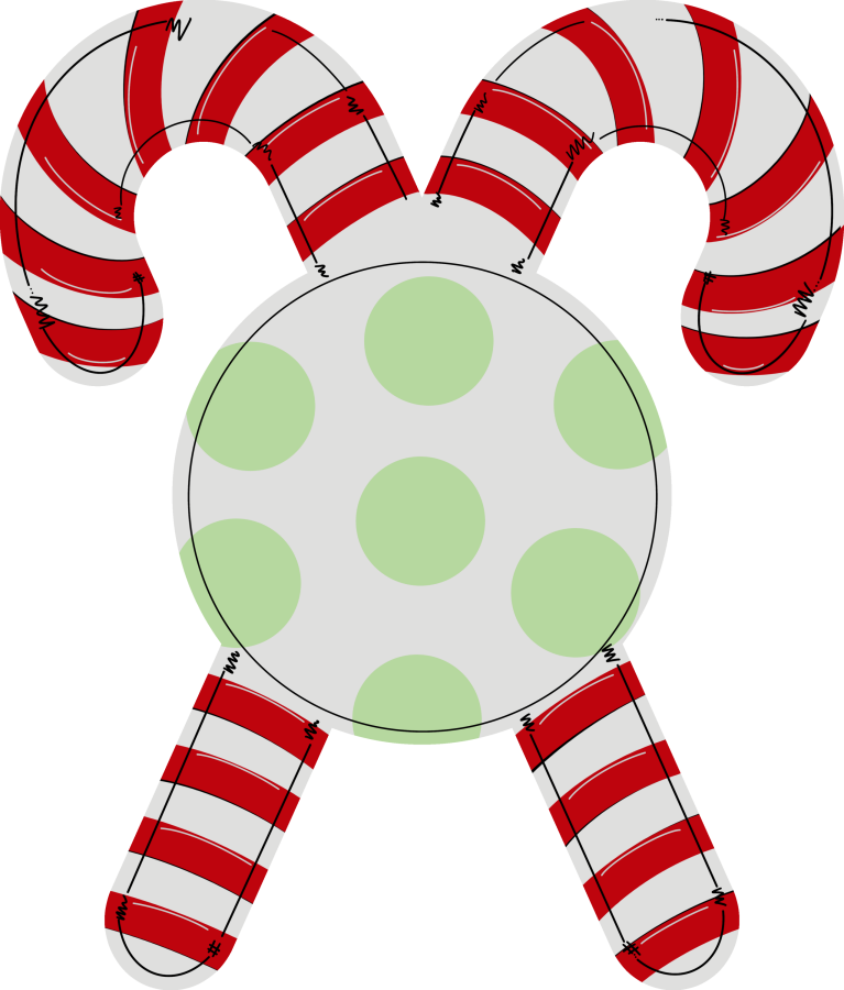 Christmas Candy Cane 22" Wood Door Hanger - DECOE-W-262-DH
