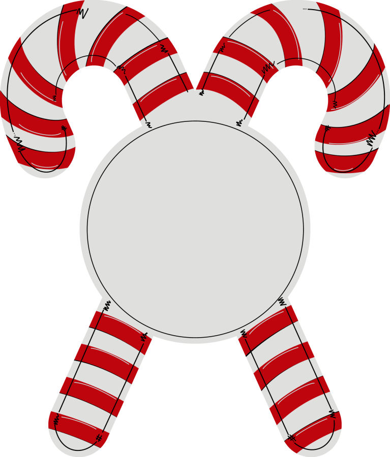 Christmas Candy Cane 22" Wood Door Hanger - DECOE-W-263-DH