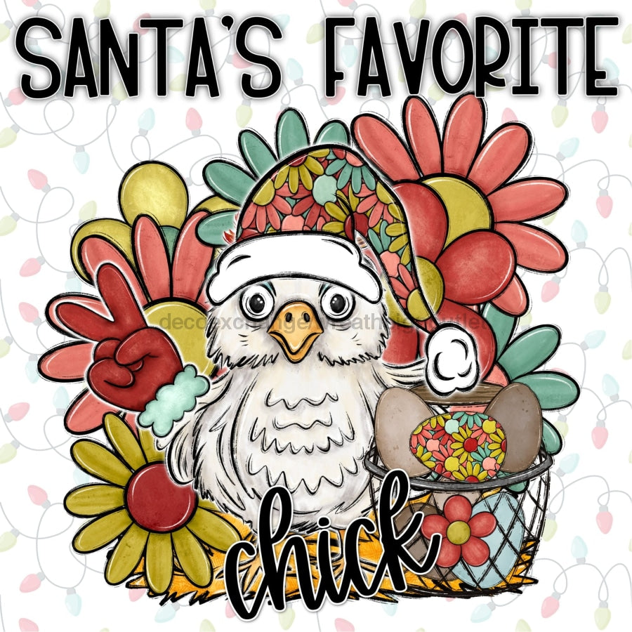 Christmas Sign Chicken Dco-00808 For Wreath 10X10 Metal